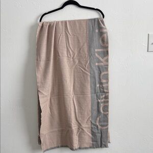 Calvin Klein Blush and Charcoal large scarf